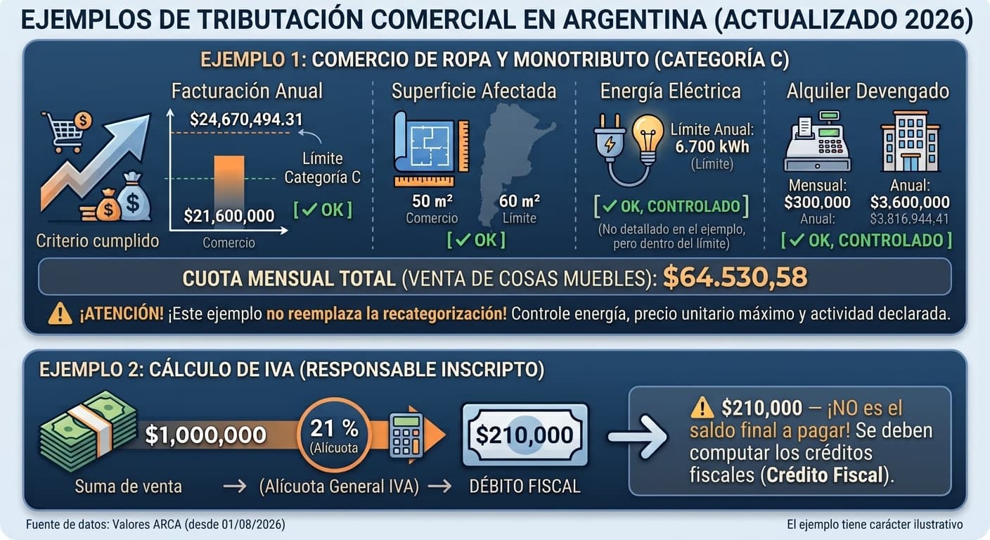 Ejemplos prácticos de Monotributo e IVA