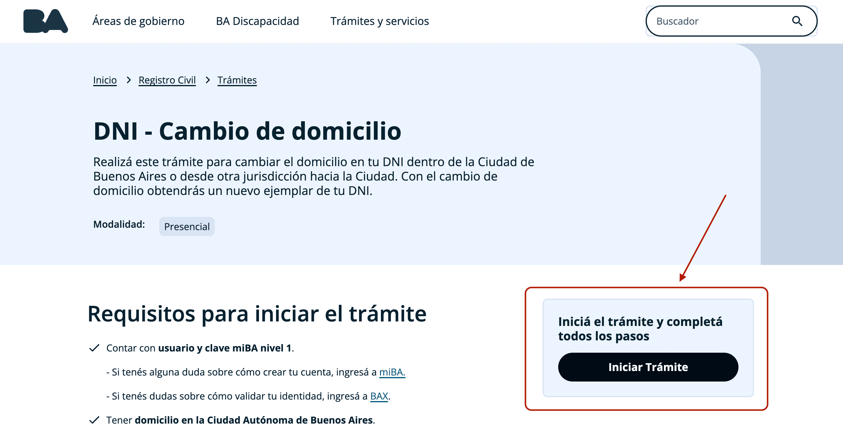 Turno para el cambio de domicilio en CABA
