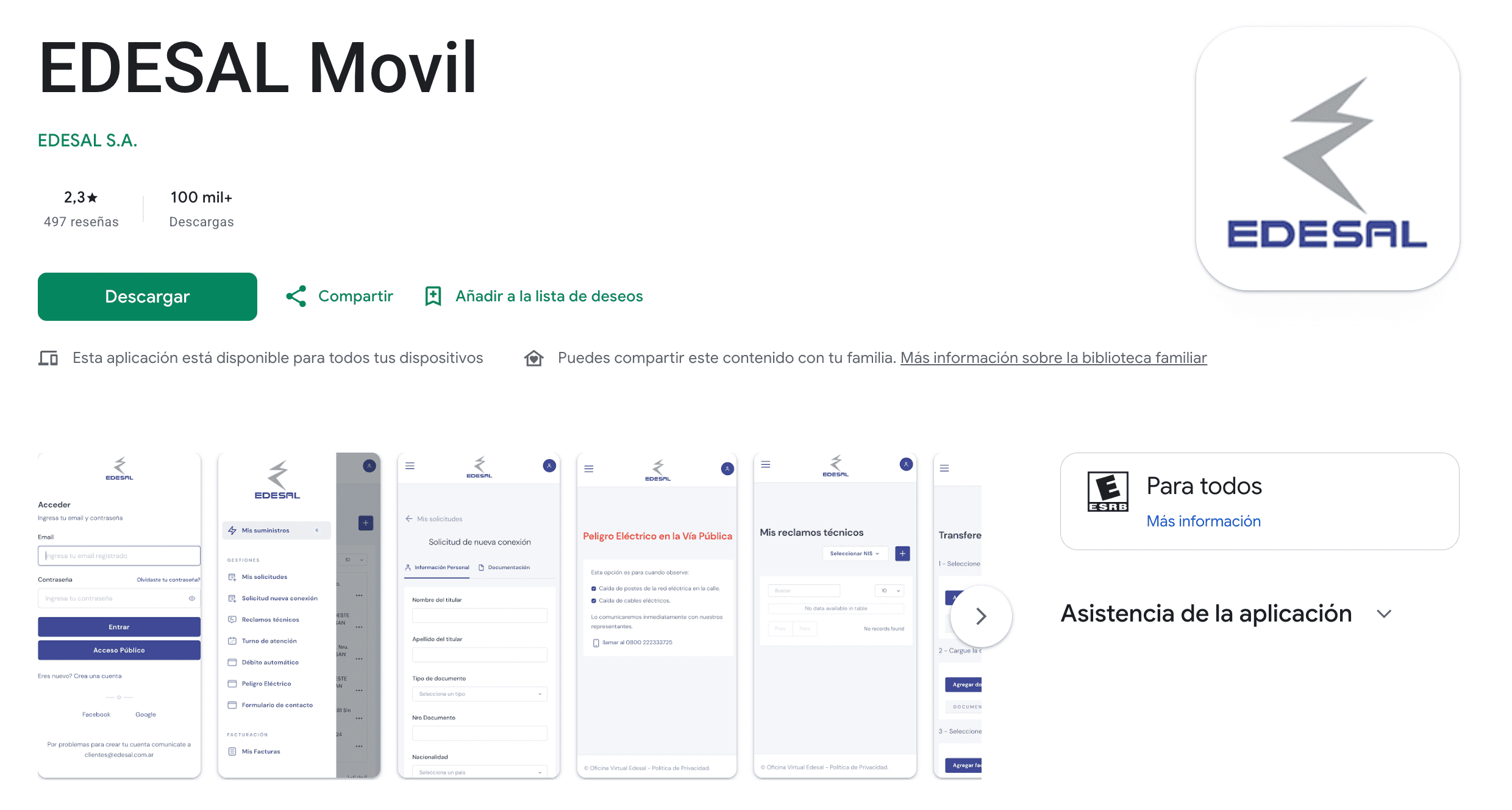 Aplicación EDESAL Móvil