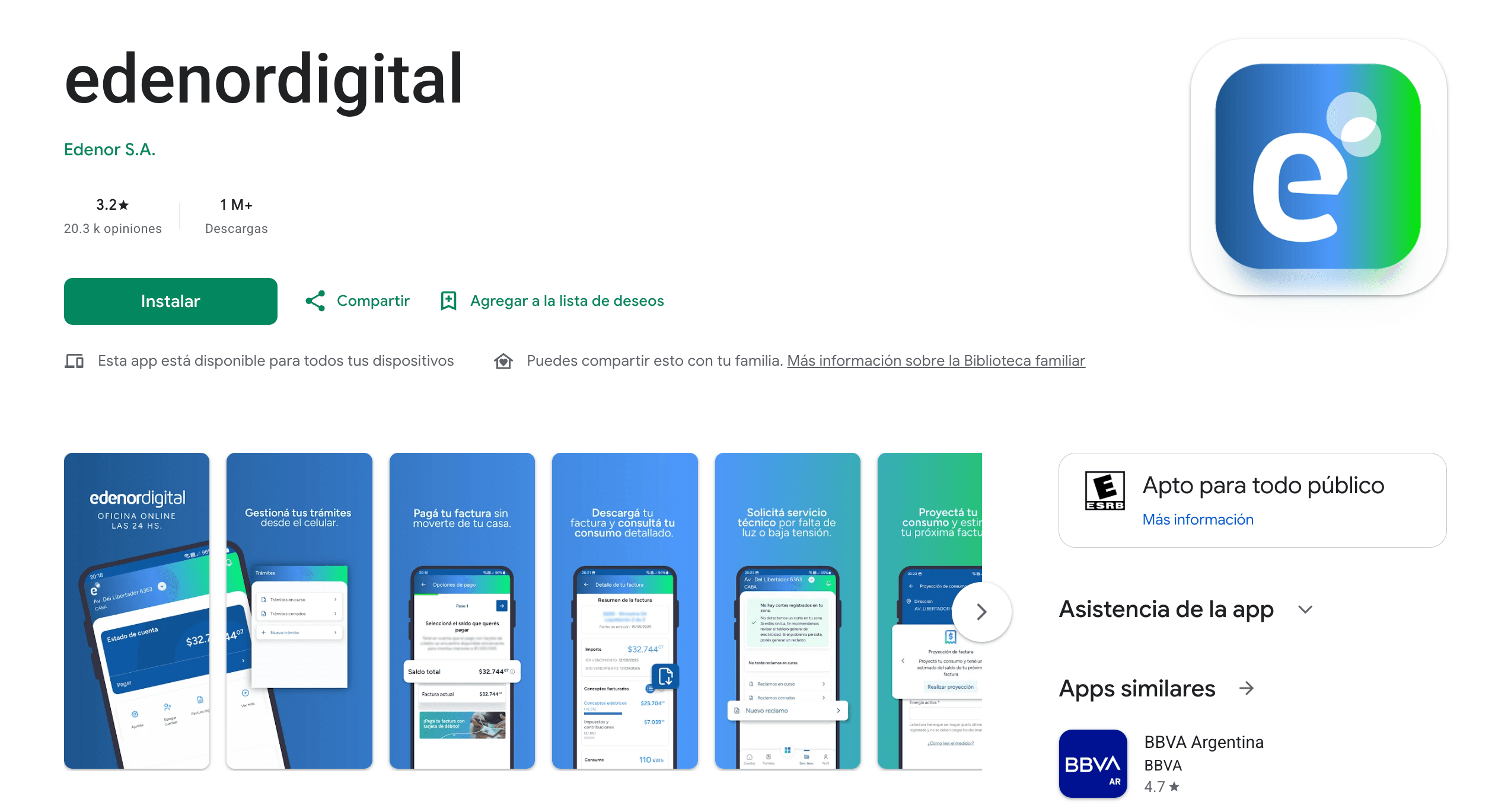 La app edenordigital en Google Play
