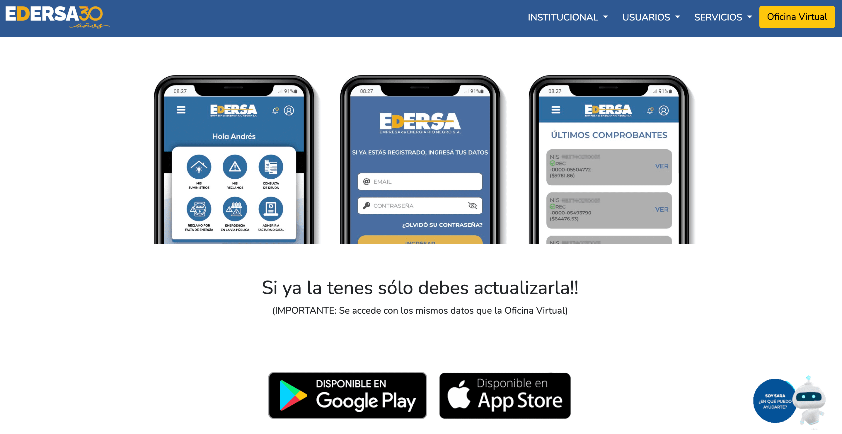 Aplicación de EDERSA