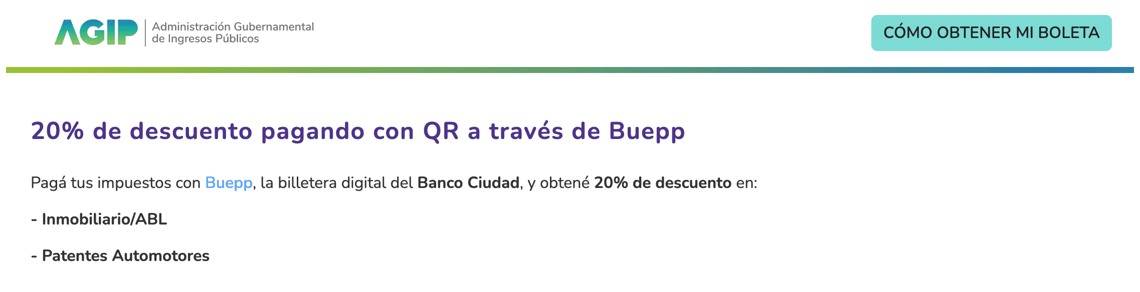 AGIP: reintegro en Patentes con QR de Buepp