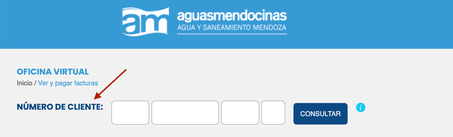 Pagar AYSAM con el número de cliente