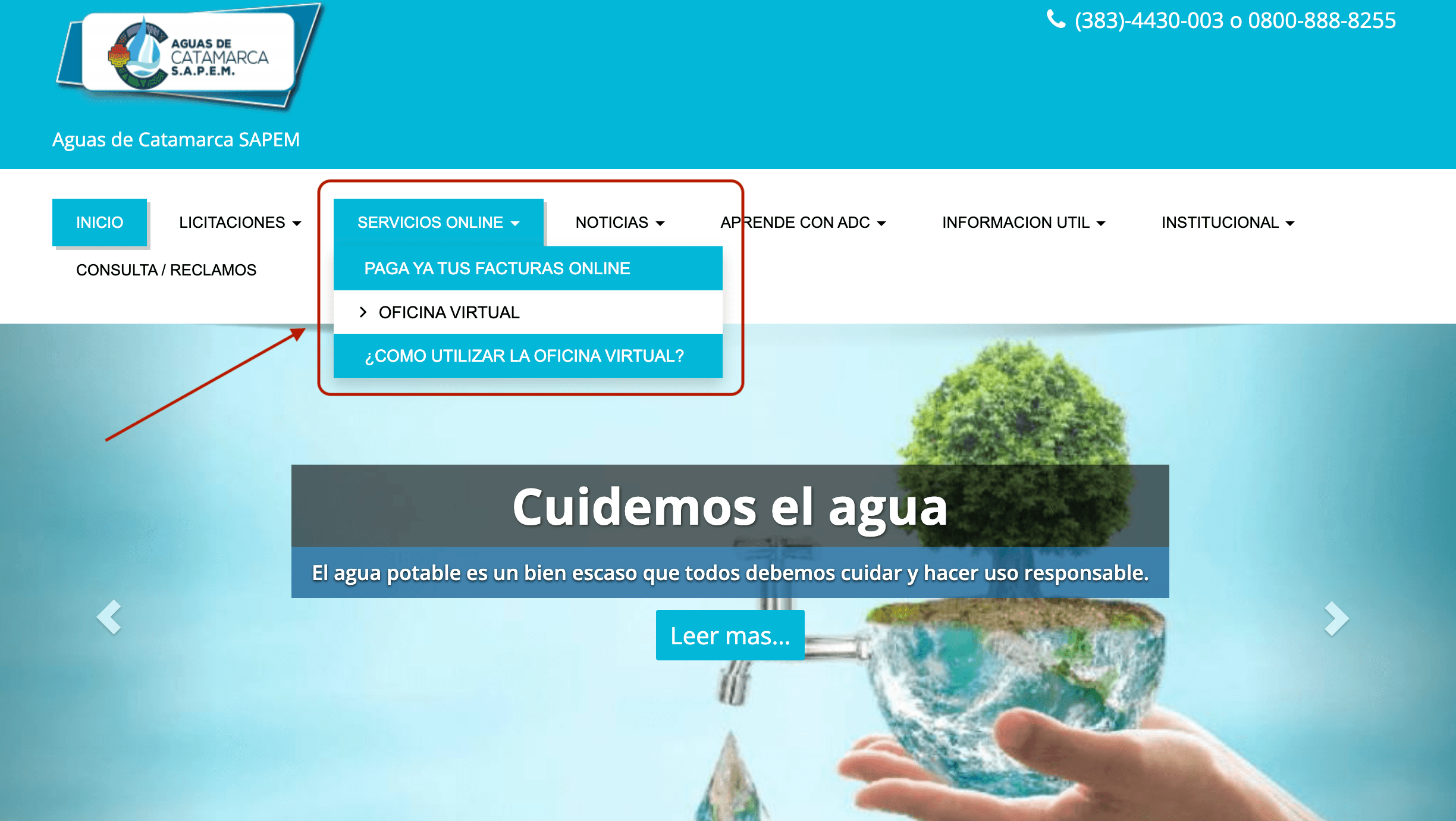 La Oficina Virtual de Aguas de Catamarca SAPEM