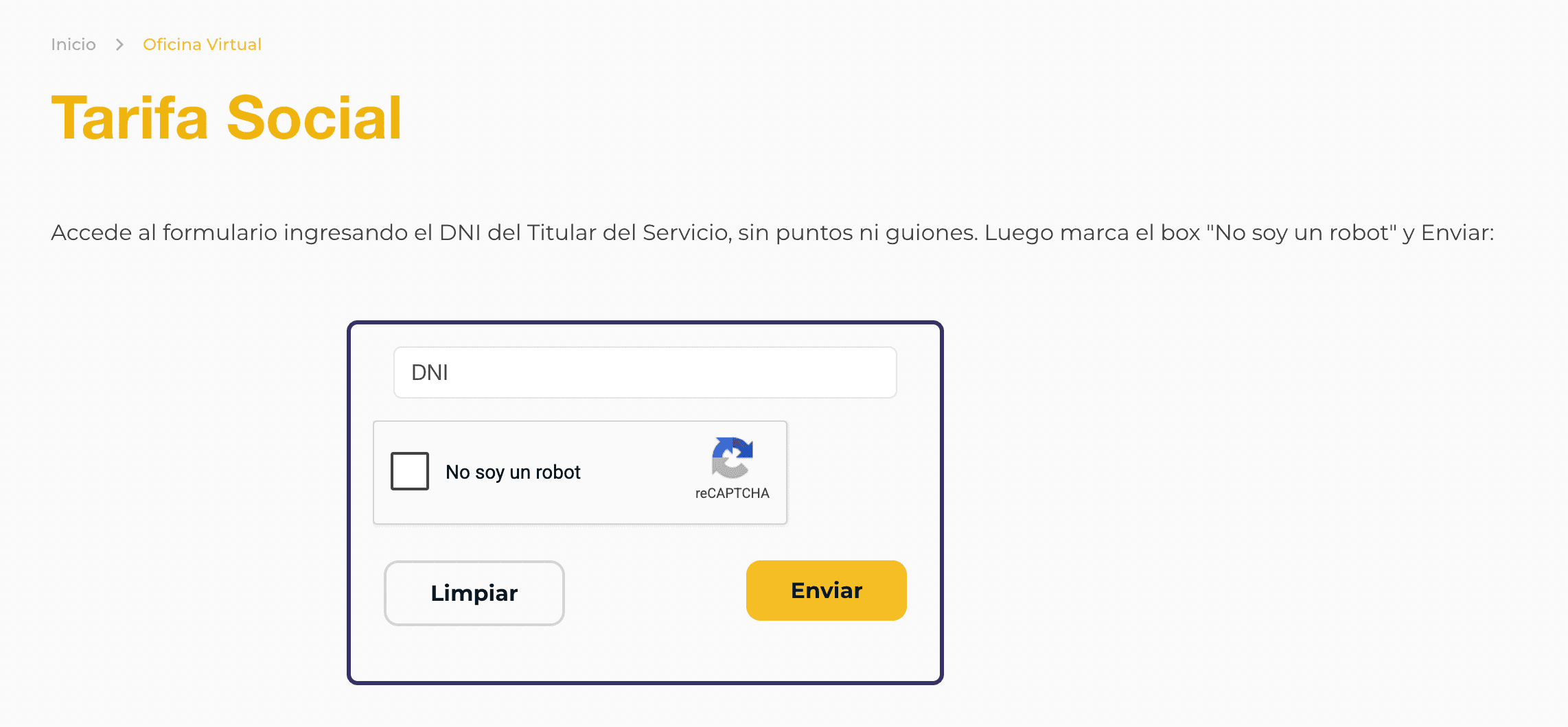 EC SAPEM formulario oficial de Tarifa Social