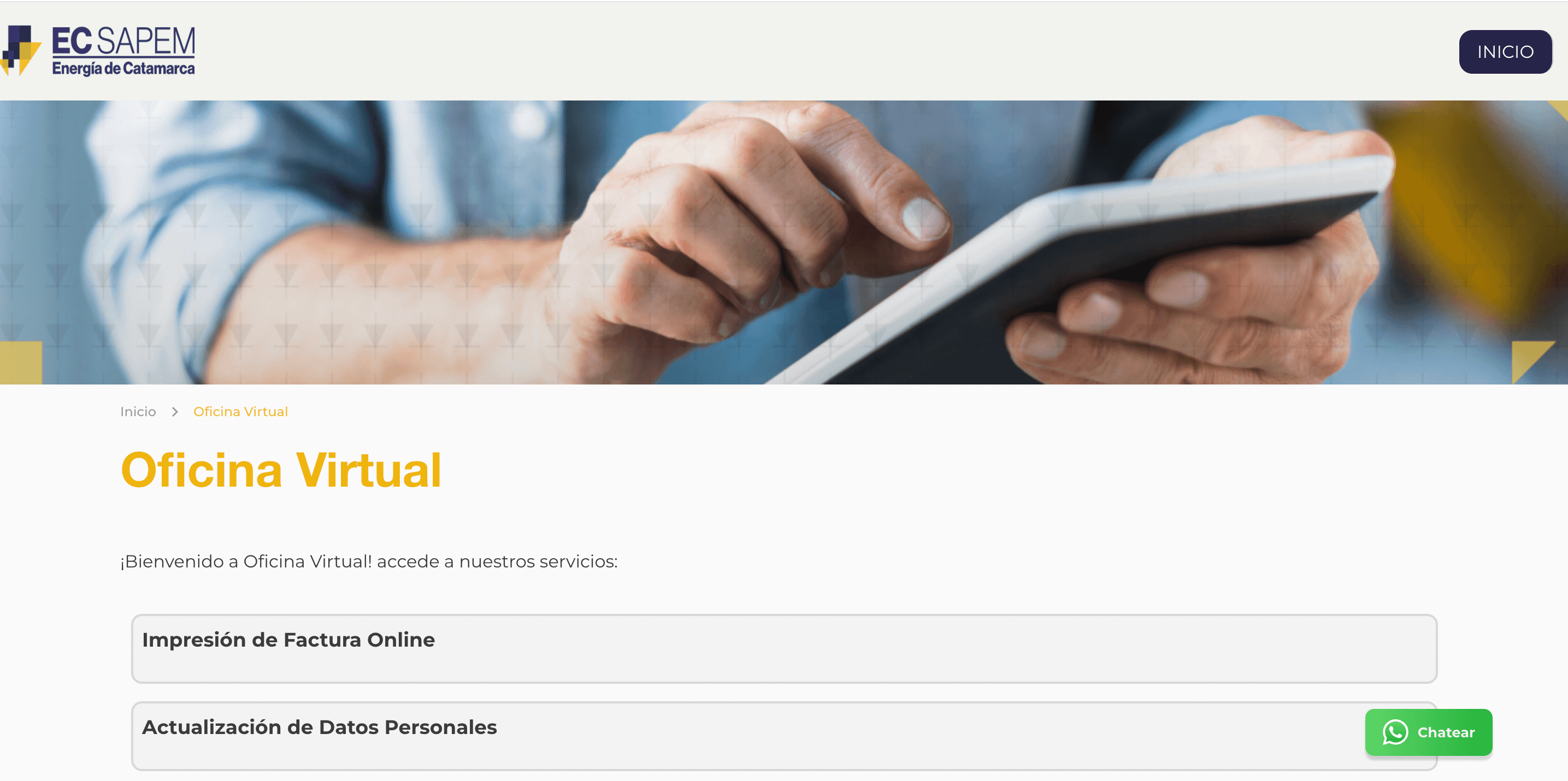 Oficina Virtual de EC SAPEM
