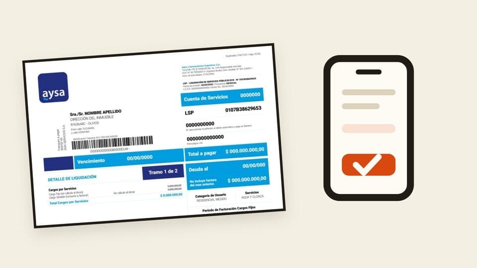 Vista previa: Cómo pagar la factura de AySA